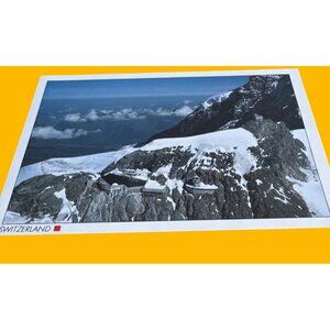 Vintage Switzerland Postcard: Snowy Mountain Peaks & Scenic View By Swissairphot